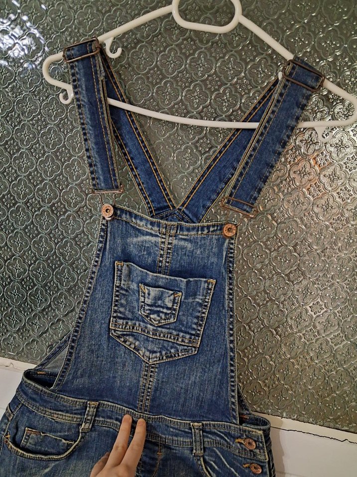 Kot Askılı Şort Tulum - Görsel 3