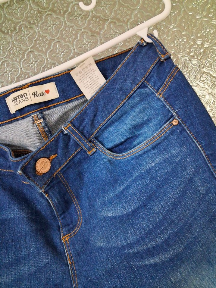 Kadın Lacivert Normal Boy Denim Pantolon - Görsel 2