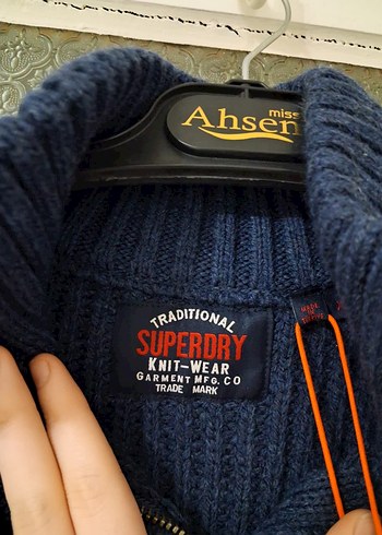 Erkek Lacivert Yün Örgü Kazak - Görsel 4