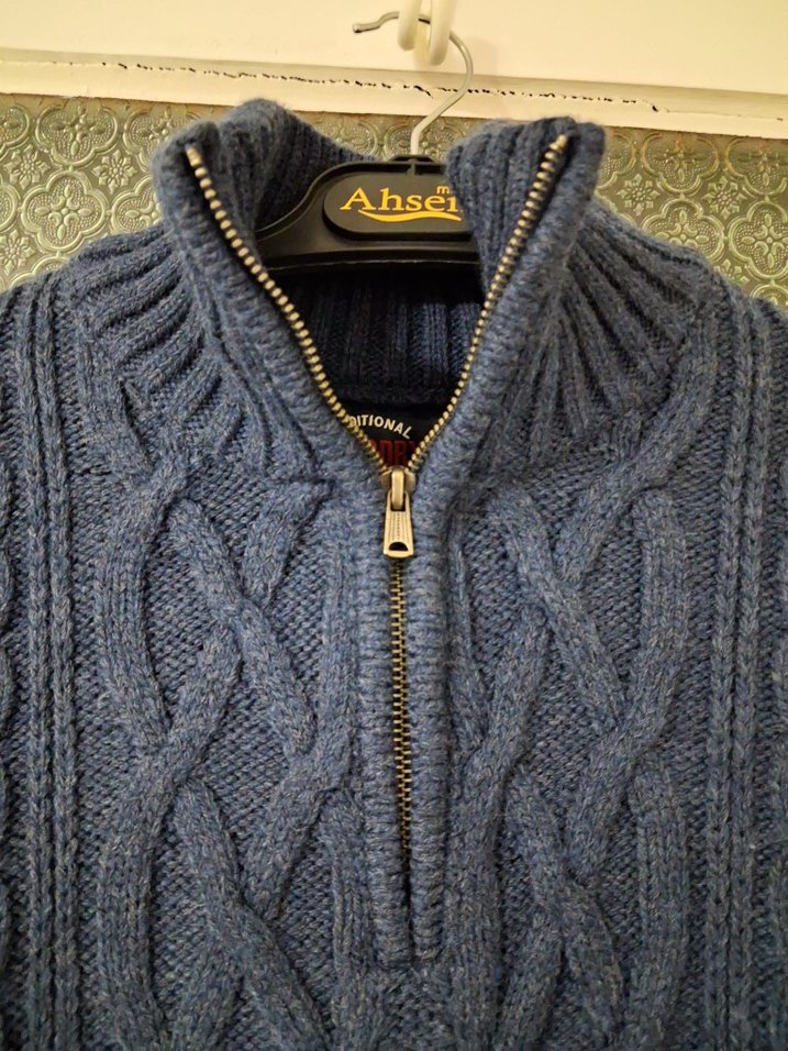 Erkek Lacivert Yün Örgü Kazak - Görsel 3