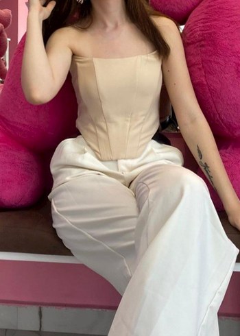 Bej Straplez Korse - Görsel 3