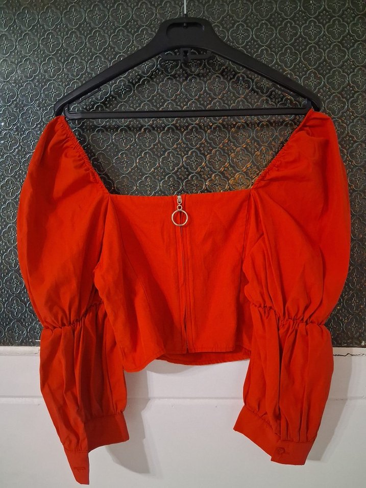 Kırmızı Kadın Bluz - Görsel 2