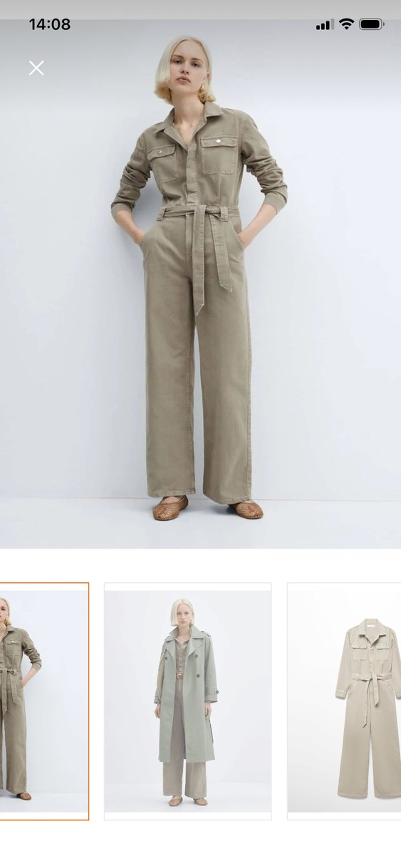 Kadın hali Kemerli Keten mango Tulum - Görsel 3