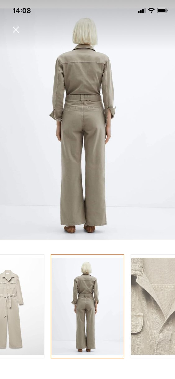 Kadın hali Kemerli Keten mango Tulum - Görsel 4