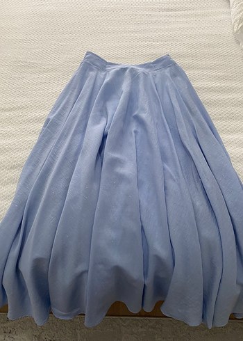 Mavi tesettür takım simli kumaş - Görsel 8