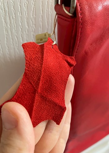 Kırmızı 100% deri Fermuarlı Kadın Çanta - Görsel 4