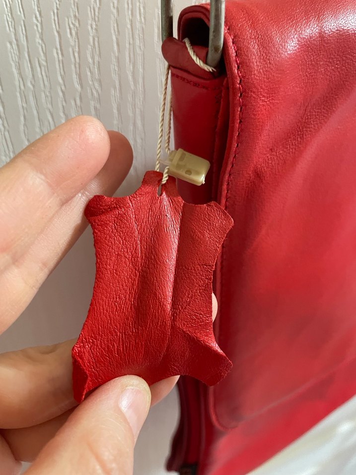 Kırmızı 100% deri Fermuarlı Kadın Çanta - Görsel 3