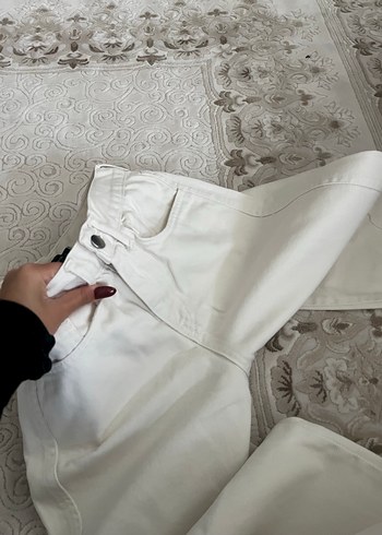 Beyaz Kadın Pamuklu Regular Fit Jean - Görsel 3