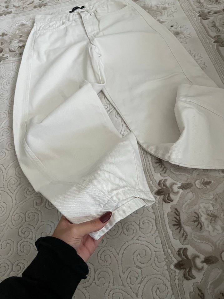 Beyaz Kadın Pamuklu Regular Fit Jean - Görsel 5