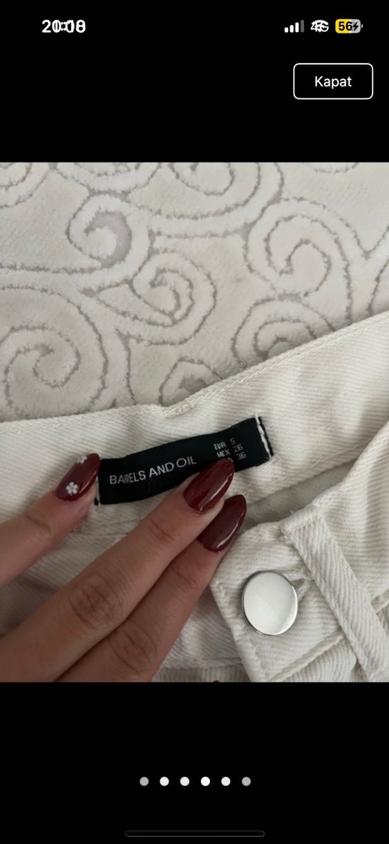 Beyaz Kemerli Pamuklu Kadın Pantolon - Görsel 3