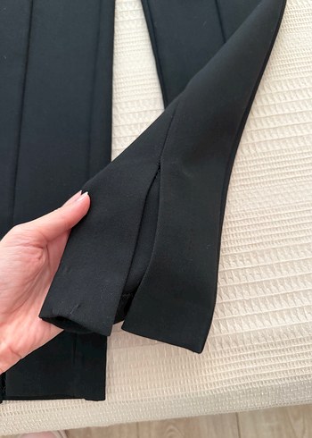 xs Beden siyah Renk Düğmeli Siyah Kadın Kumaş Pantolon/Tayt