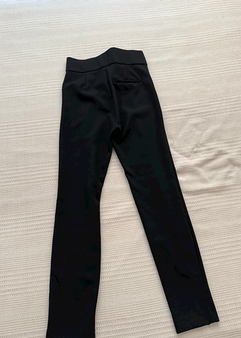 xs Beden Düğmeli Siyah Kadın Kumaş Pantolon/Tayt