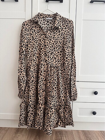 Leopar desen elbise