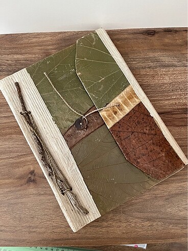 Vintage gerçek yaprak kaplı defter