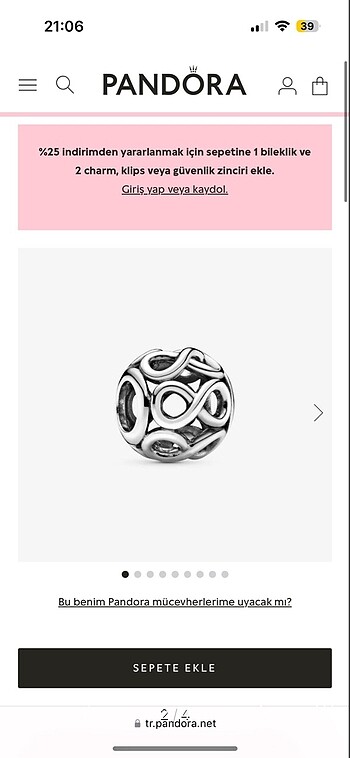  Beden pandora charm