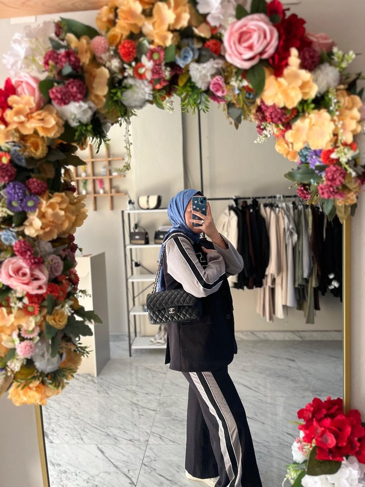 Zebra Desenli Siyah Kolsuz Blazer - Görsel 3