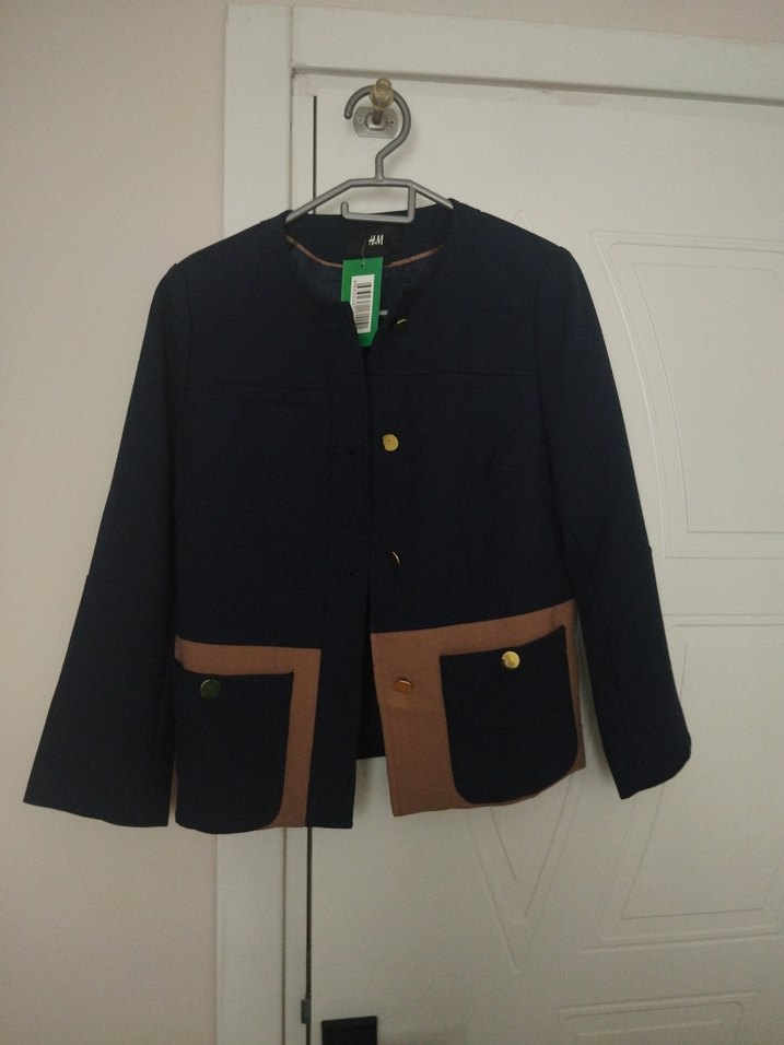 Düğmeli Lacivert Kadın Blazer Ceket - Görsel 2