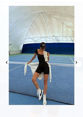 Siyah Kadın Mini Spor Tulum - Görsel 4