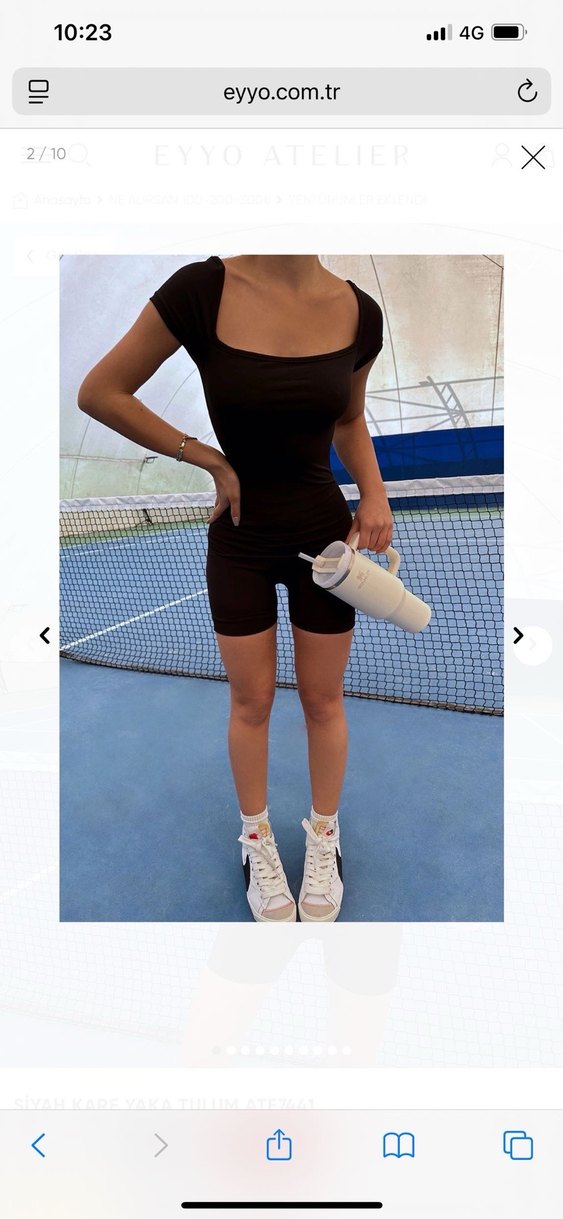 Siyah Kadın Mini Spor Tulum - Görsel 2