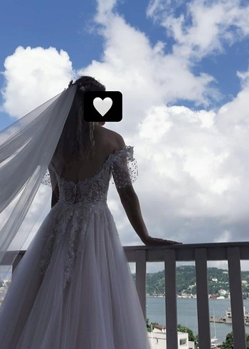 Straplez Bej A Kesim Uzun Gelinlik - Görsel 3