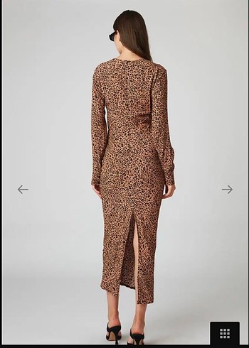 Leopar Desenli V Yaka Drapeli Mini Bluz - Görsel 4