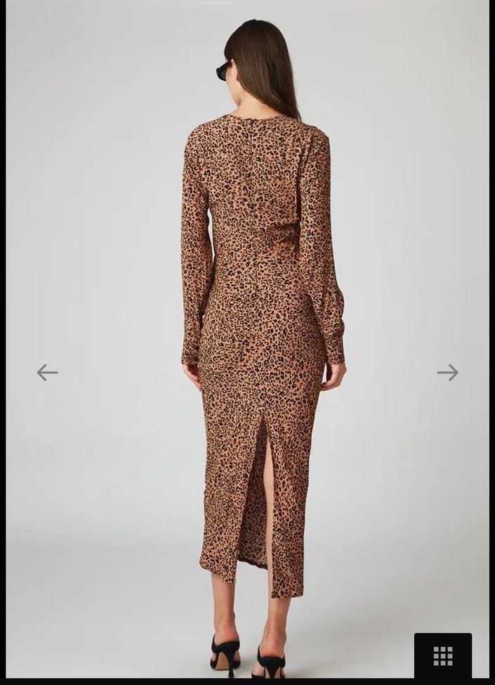 Leopar Desenli V Yaka Drapeli Mini Bluz - Görsel 4