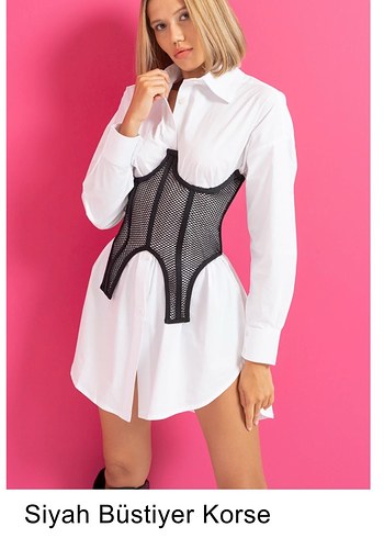 Siyah Strappy Büstiyer Korsesi