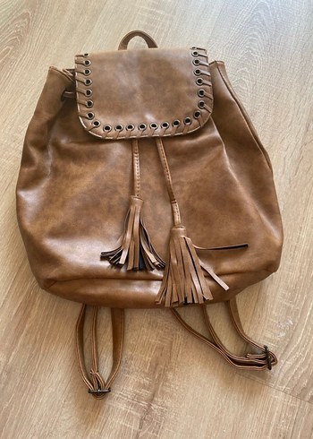 Kahverengi  Bohem Deri Sırt Çantası - Görsel 7
