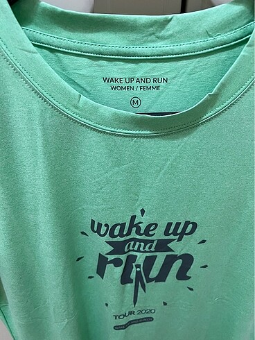 m Beden turkuaz Renk Wake up and Run T-shirt dry-fit