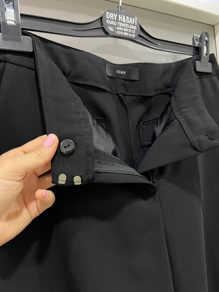 Roman siyah kumaş pantolon - Görsel 4