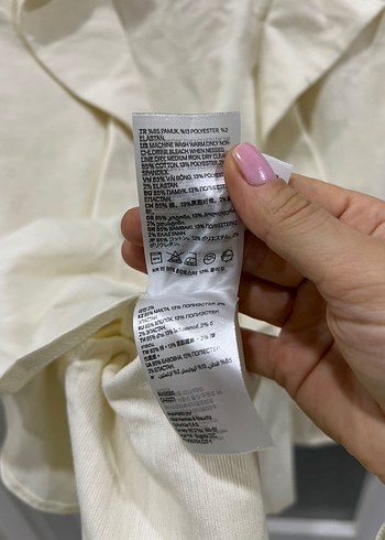 H&M %85 pamuklu krem elbise - Görsel 4