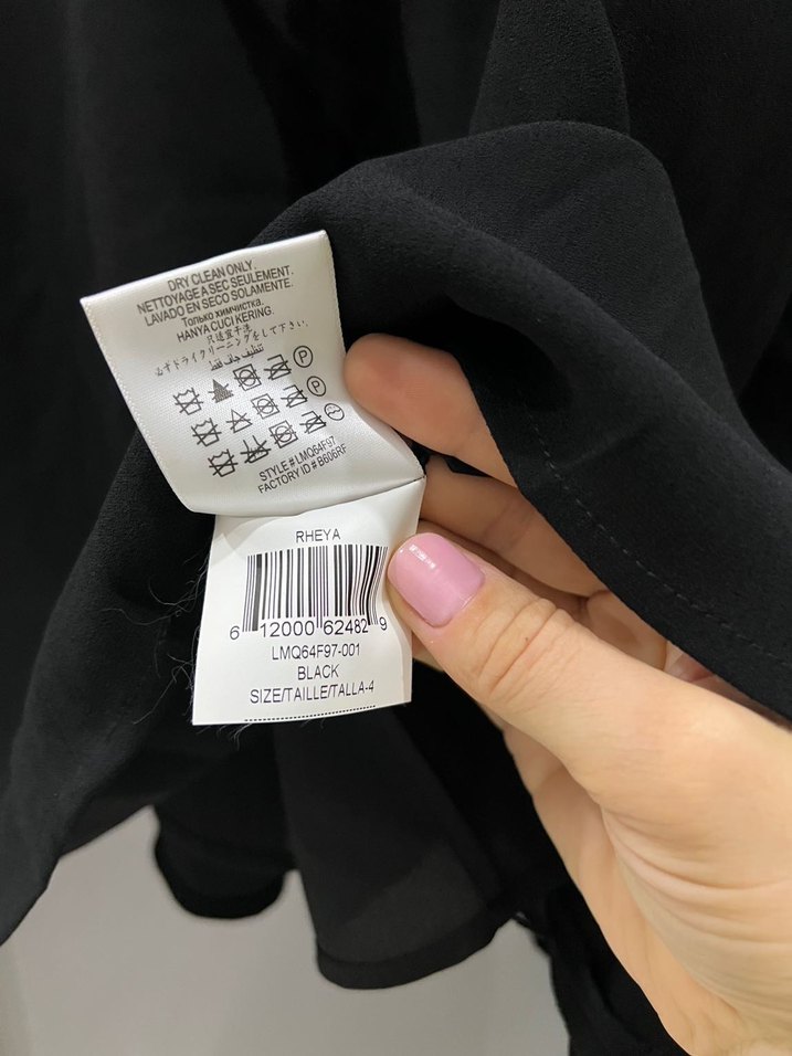 BCBG MAXAZRİA siyah saçaklı midi elbise - Görsel 3