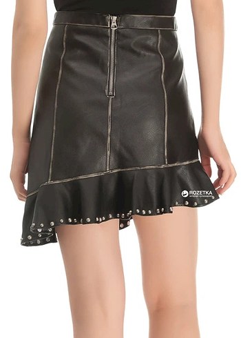 Zara deri görünümlü asimetrik mini etek - Görsel 9