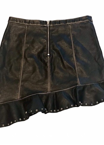 Zara deri görünümlü asimetrik mini etek - Görsel 10