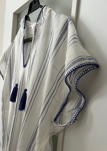 Penti pamuklu V yaka kaftan/pareo - Görsel 4