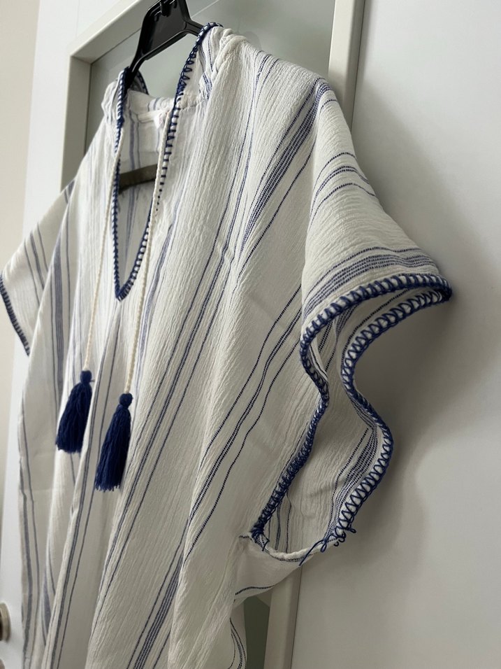 Penti pamuklu V yaka kaftan/pareo - Görsel 4