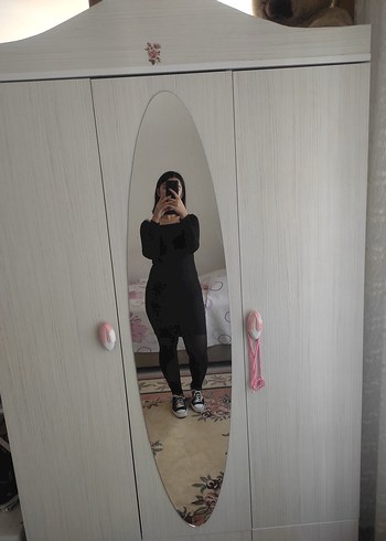 s Beden Siyah mini elbise