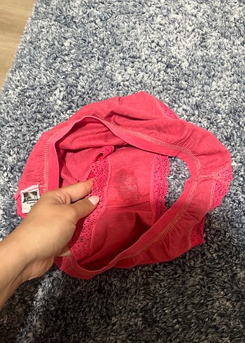 Pembe Dantel Detaylı kirli Kadın Külot