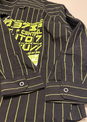 Panço Erkek Çocuk Siyah Çizgili Uzun Kollu Gömlek - Görsel 4