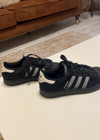 Siyah Süet Adidas Superstar Erkek Çocuk Sneakers - Görsel 8