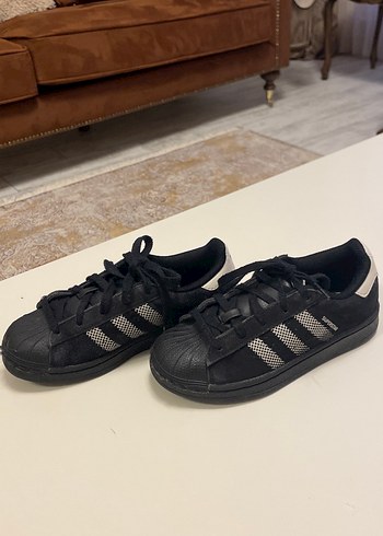 Siyah Süet Adidas Superstar Erkek Çocuk Sneakers - Görsel 3