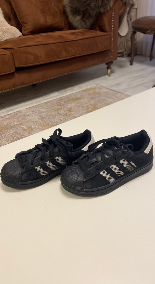 Siyah Süet Adidas Superstar Erkek Çocuk Sneakers - Görsel 3