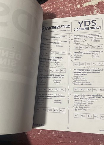 Ahmet Akın 10 Çözümlü YDS Deneme Sınavı - Görsel 3