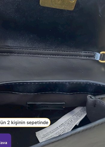 Mango Klasik Siyah Deri Kadın Çanta - Görsel 5