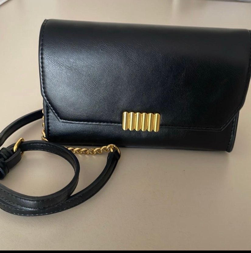 Mango Klasik Siyah Deri Kadın Çanta - Görsel 2