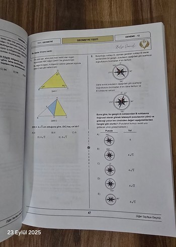  Bilgi Sarmal TYT Geometri Branş Denemeleri 14x10