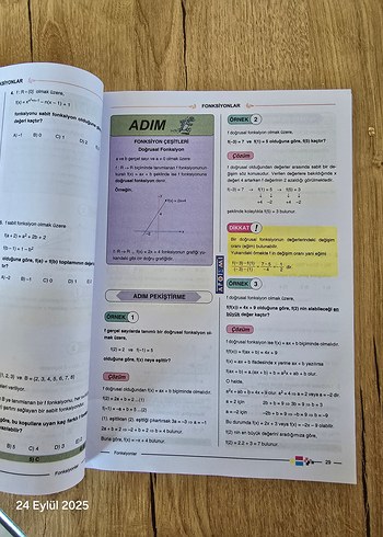  Apotemi Fonksiyonlar Matematik ders föyü- 561 Soru