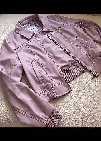 Bershka Bershka Pembe Deri Ceket