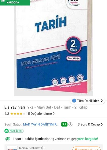 Eis Yayınları Tarih Ders Anlatım Föyü 2. Kitap