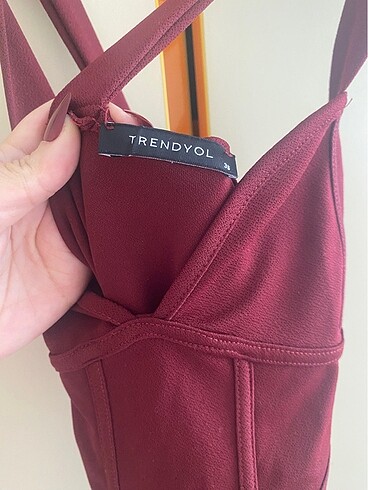 36 Beden Bordo elbise